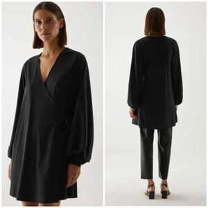 COS Long Sleeve Wrap Dress - Black S